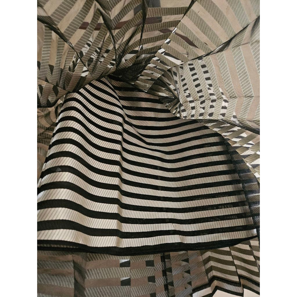 Vintage Baum Und Pferdgarten Pleated Sheer Striped Flare Skirt-Size 42 - Picture 6 of 8